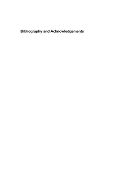 Bibliography and Acknowledgements Bibliography