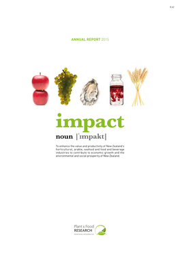 Plant & Food Research Annual Report 2015