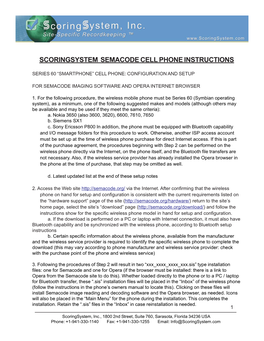 Scoringsystem Semacode Cell Phone Instructions