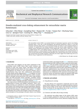 Emodin-Mediated Cross-Linking Enhancement for Extracellular Matrix Homeostasis