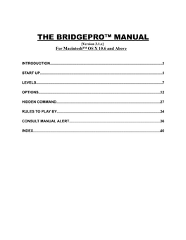 Bridgepro Manual