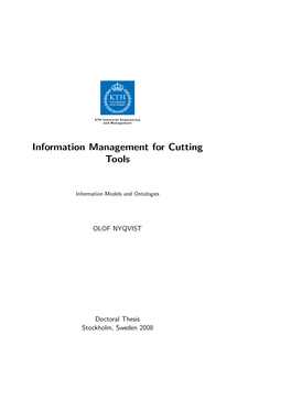 Information Management for Cutting Tools