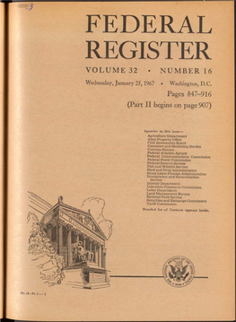 Federal Register Volume 32 • Number 16