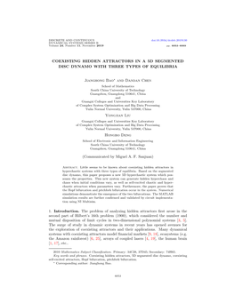 Coexisting Hidden Attractors in a 5D Segmented Disc Dynamo with Three Types of Equilibria