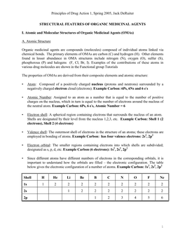 Structural Features of Organic Medicinal Agents