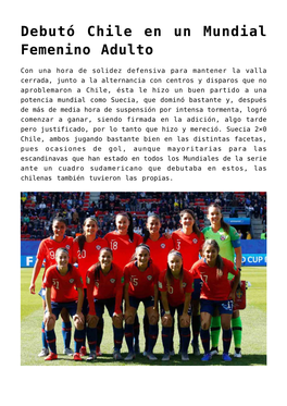 Chile a Ii Fase,Fútbol Femenino