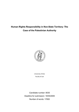 The Case of the Palestinian Authority