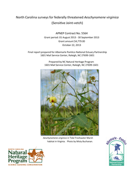 North Carolina Surveys for Federally Threatened Aeschynomene Virginica (Sensitive Joint-Vetch)