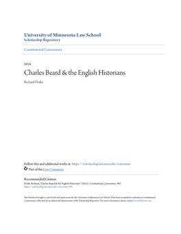 Charles Beard & the English Historians