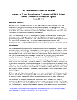 The Environmental Protection Network Analysis of Trump Administration