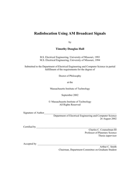 Radiolocation Using AM Broadcast Signals