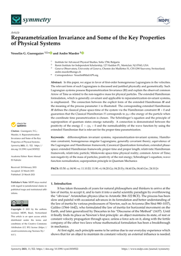 Reparametrization Invariance and Some of the Key Properties of Physical Systems