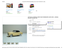 1/55 Scale, Shrock, Rare 1960 Studebaker Lark Conv.- Jonquil Yellow / Black Top