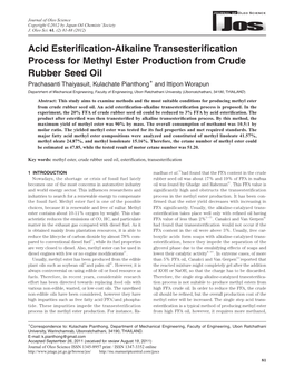 Acid Esterification-Alkaline Transesterification Process For