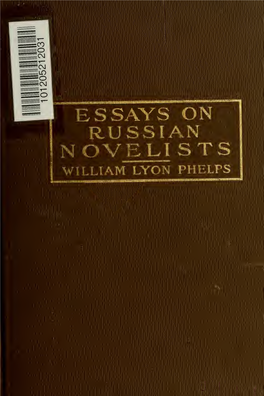 Essays on Russian Novelists the Macmillan Company
