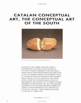Catalan Conceptual Art, the Conceptual Art O F