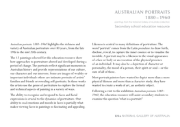 Secondary School Education Resource Australian Portraits 1880–1960
