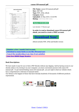 Canon T50 Manual Pdf