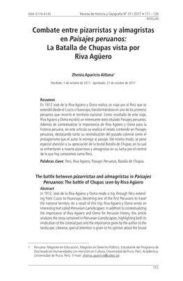 Combate Entre Pizarristas Y Almagristas En Paisajes Peruanos: La Batalla De Chupas Vista Por Riva Agüero