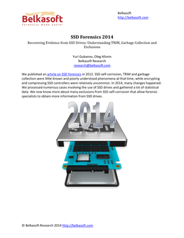 SSD Forensics 2014 Recovering Evidence from SSD Drives: Understanding TRIM, Garbage Collection and Exclusions