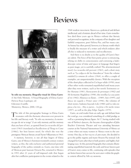 Yo Sólo Soy Memoria. Biografía Visual De Elena Garro Mi Hermanita Magdalena (1998), the Novellas La Casa Junto (I Am Only Memory