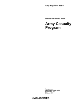 AR 638-8. Army Casualty Program