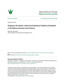 Singing to the Spirits: Cultural and Spiritual Traditions Embodied in the Native American Gourd Dance