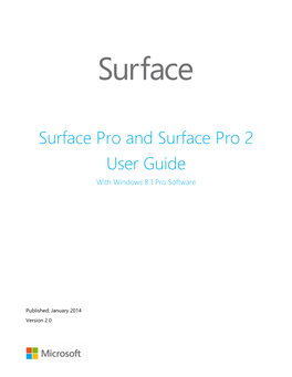 Surface Pro and Surface Pro 2 User Guide, International English