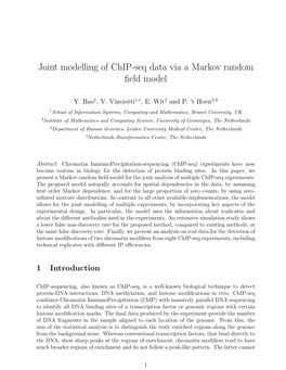 Joint Modelling of Chip-Seq Data Via a Markov Random Field Model