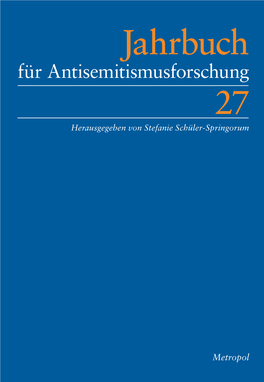 Jahrbuch Für Antisemitismusforschung 27 (2018)