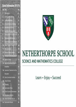 Netherthorpe Prosepectus Inserts 2015.Pub