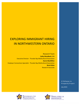 Exploring Immigrant Hiring in Northwestern Ontario