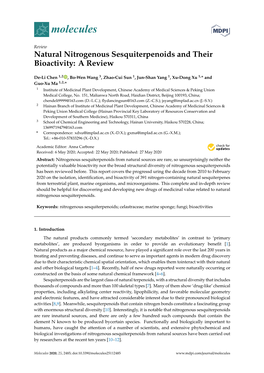 Natural Nitrogenous Sesquiterpenoids and Their Bioactivity: a Review