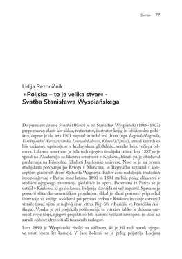 Poljska – to Je Velika Stvar« - Svatba Stanisława Wyspiańskega