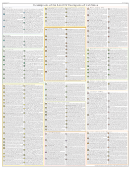Descriptions of the Level IV Ecoregions of California
