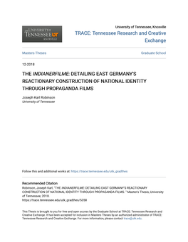 THE <I>INDIANERFILME</I>: DETAILING EAST GERMANY's