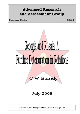 Georgia and Russia: a Further Deterioration in Relations