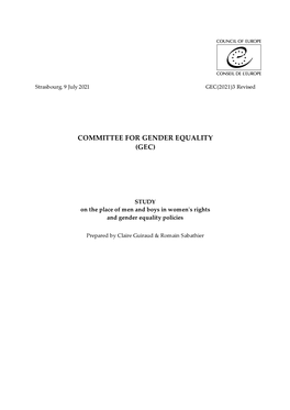 Committee for Gender Equality (Gec)
