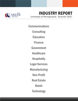 INDUSTRY REPORT University of Pennsylvania - Summer 2017