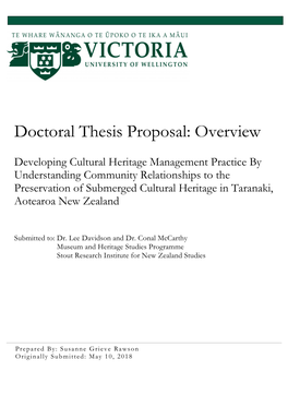 Doctoral Thesis Proposal: Overview