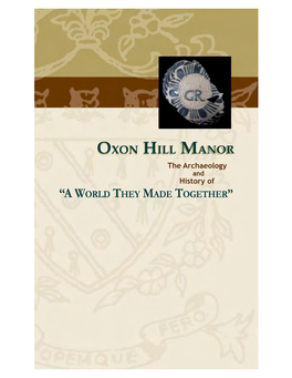 Oxon Hill Manor: the Archaeology and History of 