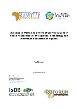 A Gender- Based Assessment of the Science, Technology and Innovation Ecosystem in Uganda