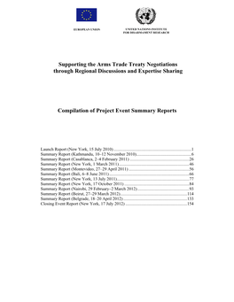 Supporting the Arms Trade Treaty Negotiations Through Regional Discussions and Expertise Sharing