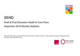 Draft & Final Education Health & Care Plans September 2016 Monthly