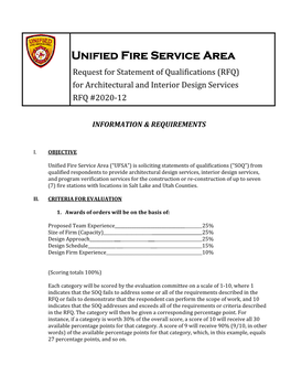 Unified Fire Service Area