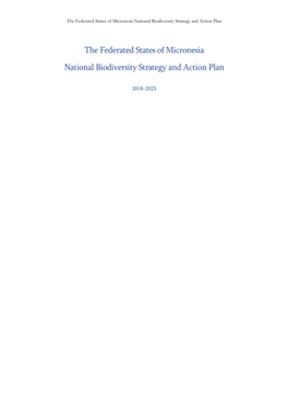 Federated States of Micronesia National Biodiversity Strategy and Action Plan