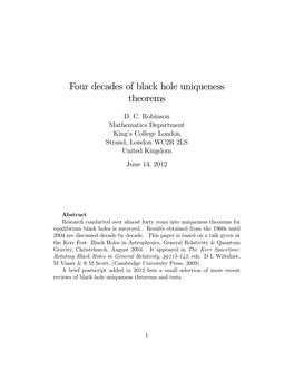 Four Decades of Black Hole Uniqueness Theorems