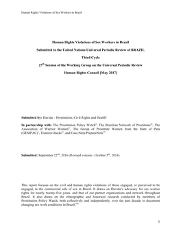 Human Rights Violations of Sex Workers in Brazil