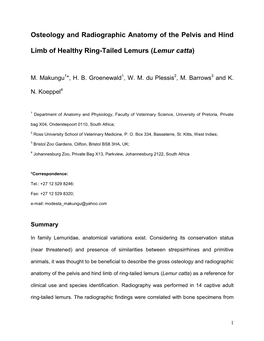 Osteology and Radiographic Anatomy of the Pelvis and Hind