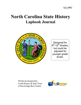 North Carolina State History Lapbook Journal